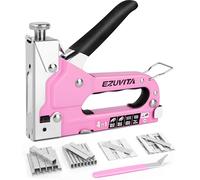 EZUVITA 4-in-1 Staple Gun, Pink Heavy Duty Staple Gun with 4000pcs Staples and Staple Remover, Upholstery Stapler for Wood, Carpet, Fabric, Decoration, DIY, Classroom