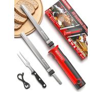 EZUVITA Cordless Electric Carving Knife Set, 8V, 2 Blades and Fork | Removable 2000mAh Battery Pack, Cordless Carving, Meat & Bread Cutting, Safety Lock, Easy Grip