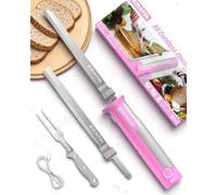 EZUVITA Cordless Electric Carving Knife Set, 8V, 2 Blades and Fork | Removable 2000mAh Battery Pack, Cordless Carving, Meat & Bread Cutting, Safety Lock, Easy Grip