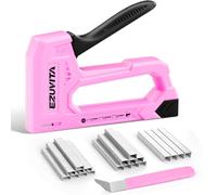 EZUVITA Light Duty Staple Gun for Wood, Pink Upholstery Staple Gun Kit with 2000pcs JT21 Staples 6mm, 8mm, 10mm and Staple Remover, Stapler Gun for Crafts, DIY, Classroom, Decoration
