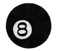 Ezuwail 8 Ball Rug, Large Round Rug for 8 Ball Decor, Hypebeast Pool 8 Ball Rug Carpet for Bedroom Living Room, Soft Stussy Rug for Party Decoration (32 inch, Black)