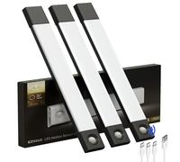 EZVALO 3 Pack 11.8'' Under Cabinet Kitchen Lights, Motion Sensor 50 LED Rechargeable, Dimmable 3 Color Temps, Magnetic Under Cupboard Lights for Wardrobe Pantry Bedroom