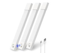 EZVALO 3 Pack Under Cabinet Kitchen Lights, Motion Sensor Lights Indoor, 30 LED Rechargeable Wardrobe Lights, Dimmable, 3 Color Temperatures (White, 11.8inch-3Pack)