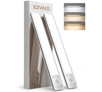 EZVALO Under Cabinet Kitchen Lights, 3 Color Dimmable 62 LED Motion Sensor Lights Indoor, 1600mAh Rechargeable LED Lights for Cupboard, Kitchen (20.5cm, 2 Pack)