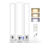 EZVALO Under Cabinet Kitchen Lights, Motion Sensor Lights Indoor, 3-Pack 3300mAh 30.5cm Magnetic Lights with Dimmable & 3 Color Temps, Magnetic Stick Lights for Shelf Stairs Wardrobe Closet