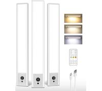 EZVALO Under Cabinet Kitchen Lights, Motion Sensor Lights Indoor 3-Pack | 4000mAh 42cm Magnetic Lights with Dimmable & 3 Color Temps, Magnetic Stick Lights for Shelf Stairs Wardrobe Closet