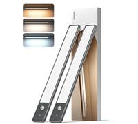 EZVALO Under Cabinet Lighting Wireless, 98 LED Motion Sensor Light Indoor, 3 Color Temps,1900mAh Rechargeable Closet Lights(Grey, 2 Pack)