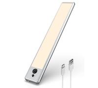 EZVALO Under Cabinet Lights, 3200mAh Rechargeable Motion Sensor Light Indoor 3 Color Temps, Under Counter Lights for Kitchen, Drawers, Wardrobe, Stair (Warm)
