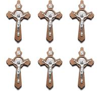 EZVFIRPDFZ 10 Pieces Handmade Wooden Christian Jesus Cross Religious Crucifix Charms Pendants for DIY jewelry Making Rosary Necklace DIY Jewelry Accessories Charms