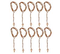 EZVFIRPDFZ 10pcs Wood Rosary on Cord Wood Wooden Cross Great Catholic for Communion Confirmation Ordination Weddings(Light Brown)