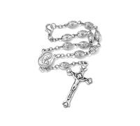 EZVFIRPDFZ 2 PCS Wood Rosary Bulk for Men,Handmade Wooden Rosary with St Benedict Medal and Crucifix Cross Rosaries with Velvet Bag Rosary Catholic