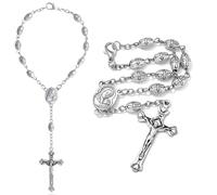 EZVFIRPDFZ 2 PCS Wood Rosary Bulk for Men,Handmade Wooden Rosary with St Benedict Medal and Crucifix Cross Rosaries with Velvet Bag Rosary Catholic