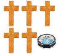 EZVFIRPDFZ 200Pcs 0..55Inch Wood Cross Charm Pendants Mini Natural Wooden Small Cross Charms Bulk for Party Favors Easter Rosary Necklace Jewelry Making Charms Hanging Ornament Craft Accessories