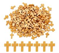 EZVFIRPDFZ 200Pcs 0..55Inch Wood Cross Charm Pendants Mini Natural Wooden Small Cross Charms Bulk for Party Favors Easter Rosary Necklace Jewelry Making Charms Hanging Ornament Craft Accessories