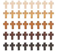 EZVFIRPDFZ 200Pcs 0..55Inch Wood Cross Charm Pendants Mini Natural Wooden Small Cross Charms Bulk for Party Favors Easter Rosary Necklace Jewelry Making Charms Hanging Ornament Craft Accessories