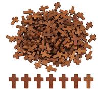 EZVFIRPDFZ 200Pcs 0..55Inch Wood Cross Charm Pendants Mini Natural Wooden Small Cross Charms Bulk for Party Favors Easter Rosary Necklace Jewelry Making Charms Hanging Ornament Craft Accessories