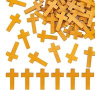EZVFIRPDFZ 200Pcs 0..55Inch Wood Cross Charm Pendants Mini Natural Wooden Small Cross Charms Bulk for Party Favors Easter Rosary Necklace Jewelry Making Charms Hanging Ornament Craft Accessories