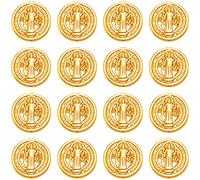 EZVFIRPDFZ 30Pcs 15mm Alloy Jesus Cross Saint Benedict Medal Spacer Beads Charms Religion Loose Beads Rosary Beads Necklace Bracelet for DIY Catholic Jewelry Making