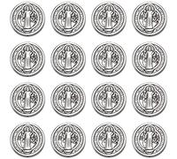 EZVFIRPDFZ 30Pcs 15mm Alloy Jesus Cross Saint Benedict Medal Spacer Beads Charms Religion Loose Beads Rosary Beads Necklace Bracelet for DIY Catholic Jewelry Making