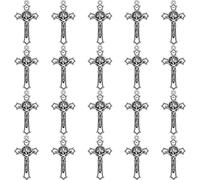 EZVFIRPDFZ 30Pcs Catholic Jesus Cross Charms Alloy Enamel Saint Benedict Medal Crucifix Charms Pendant for Jewelry Making Rosary Beads Necklace Bracelet Keychain DIY Craft Accessories