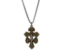 EZVFIRPDFZ 5pcs Metal Crucifix Pendant Necklace with St Benedict Medals for Rosaries Catholic Necklace for Women Men