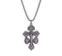 EZVFIRPDFZ 5pcs Metal Crucifix Pendant Necklace with St Benedict Medals for Rosaries Catholic Necklace for Women Men