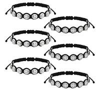 EZVFIRPDFZ 6 Pcs Saint Benedict Bracelets Protection Adjustable Handmade Black Cord Religious Jewelry ST Benedict Medal Rosary Wrist Bracelet Serenity Blessing Catholic Gifts for Women Men