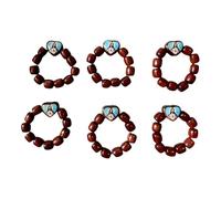 EZVFIRPDFZ Catholic Finger Rosary Stretch Ring Cherry Wood Prayer-Pack of 6 Units-Made in Brazil