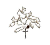 EZVFIRPDFZ Catholic Glass Crystal Rosary Necklace-Wooden with Silver Cross for Men and Women-from Jerusalem