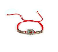 EZVFIRPDFZ COLORFUL BLING 4pcs Red Knot Virgin Mary/Saint Benedict/Saint Jude String Bracelet Set Adjustable Cord Link Rosary Prayer Protection Medal for Women Lucky Catholic Religious Jewelry