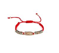 EZVFIRPDFZ COLORFUL BLING 4pcs Red Knot Virgin Mary/Saint Benedict/Saint Jude String Bracelet Set Adjustable Cord Link Rosary Prayer Protection Medal for Women Lucky Catholic Religious Jewelry