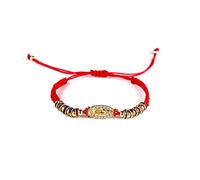 EZVFIRPDFZ COLORFUL BLING 4pcs Red Knot Virgin Mary/Saint Benedict/Saint Jude String Bracelet Set Adjustable Cord Link Rosary Prayer Protection Medal for Women Lucky Catholic Religious Jewelry
