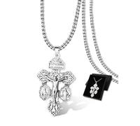 EZVFIRPDFZ Cross Milagrosa Medalla Pendant Necklace for Women Men Christian Easter Gifts,with St Benedict and Milagrosa Medal,De Caravaca,Regalo Religioso Católico De Para Hombres Y Mujeres