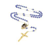 EZVFIRPDFZ Custom Rosary Necklace for Women Men Christian Virgin Mary Pendant with Crucifix Engraved Picture Text Stainless Steel Rosary Catholic Necklace Circle Chain Prayer Beads