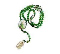 EZVFIRPDFZ Exquisite Rosary Saint Jude Cross Pendant Mexican Necklace-Braided Cord Green Crystal beads Chain,Charm Accessories for Men and Women,Catholic St Jude Elegant Religious Jewelry Idea