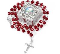 EZVFIRPDFZ First Communion Rosarys for Girls and Boys,RosaryBeads Catholic for Men,Women,Rosary Necklace as Gifts for Mother,Grandmother,Elders