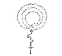 EZVFIRPDFZ First Communion Rosarys for Girls and Boys,RosaryBeads Catholic for Men,Women,Rosary Necklace as Gifts for Mother,Grandmother,Elders
