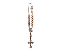 EZVFIRPDFZ Intercession Car Rearview Mirror Rosary(St Benedict)