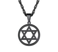 EZVFIRPDFZ Jewish Magen Star Of David Necklace For Women Men,Stainless Steel/925 Sterling Silver Hexagon Pendant Necklace,Adjustable,Come with Box