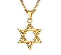 EZVFIRPDFZ Jewish Magen Star Of David Necklace For Women Men,Stainless Steel/925 Sterling Silver Hexagon Pendant Necklace,Adjustable,Come with Box