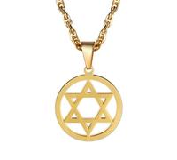 EZVFIRPDFZ Jewish Magen Star Of David Necklace For Women Men,Stainless Steel/925 Sterling Silver Hexagon Pendant Necklace,Adjustable,Come with Box