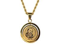 EZVFIRPDFZ Men Women Gold Finish holy Blessed Saint St Padre Pio Pietrelcina pendant necklace Stainless Steel Catholic Mary,Padre Pio Pray for us Necklace Set