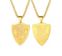 EZVFIRPDFZ Men Women Saint Michael/Christopher Necklace,Gold Plated/Black/Silver(with Gift Packing)
