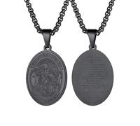 EZVFIRPDFZ Men Women Saint Michael/Christopher Necklace,Gold Plated/Black/Silver(with Gift Packing)