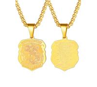 EZVFIRPDFZ Men Women Saint Michael/Christopher Necklace,Gold Plated/Black/Silver(with Gift Packing)