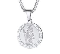 EZVFIRPDFZ Men Women Saint Michael/Christopher Necklace,Gold Plated/Black/Silver(with Gift Packing)