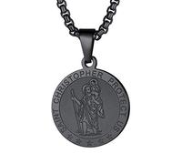 EZVFIRPDFZ Men Women Saint Michael/Christopher Necklace,Gold Plated/Black/Silver(with Gift Packing)