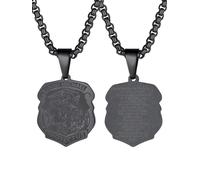 EZVFIRPDFZ Men Women Saint Michael/Christopher Necklace,Gold Plated/Black/Silver(with Gift Packing)