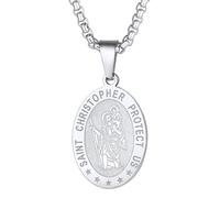 EZVFIRPDFZ Men Women Saint Michael/Christopher Necklace,Gold Plated/Black/Silver(with Gift Packing)