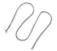 EZVFIRPDFZ Men's Women's Stainless Steel Simple Small Bead/Round Box/NK/Coffee Bean/Flower Pot Chain Necklace